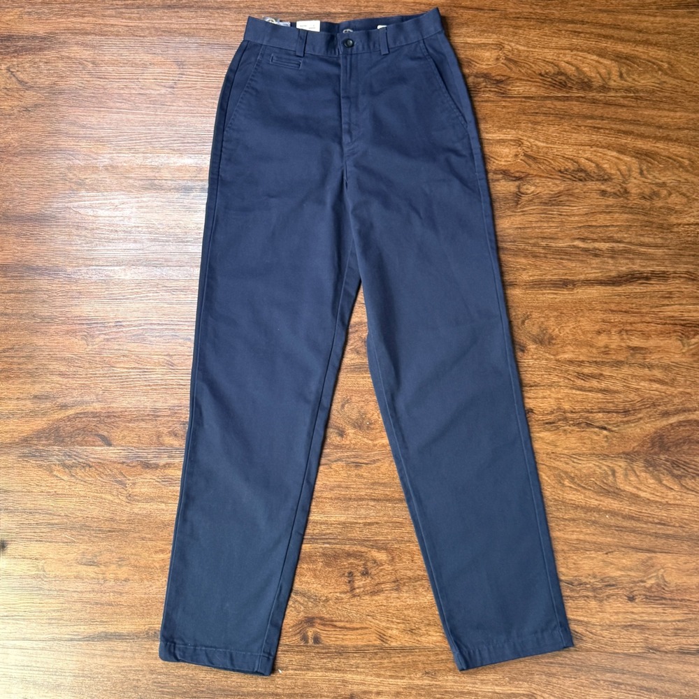 Dockers Flat Front Khakis Women 6M Navy Blue‎ Tapered Leg 100% Cotton